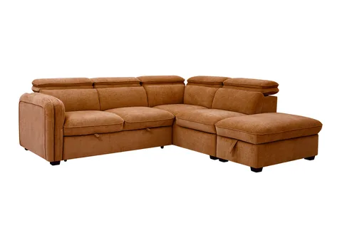 Roscoe Corner Group Sofa Bed - Rust / RHF