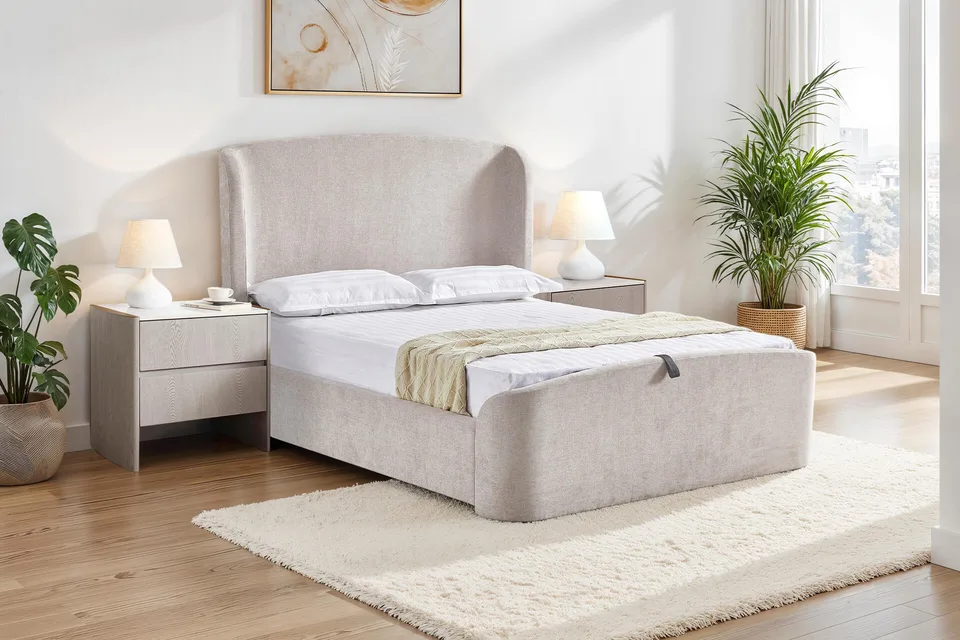 Blaire Ottoman Bed - 4ft6 / Cream