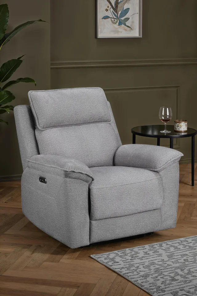 Blaine 1 Seater Electric Recliner - Greige