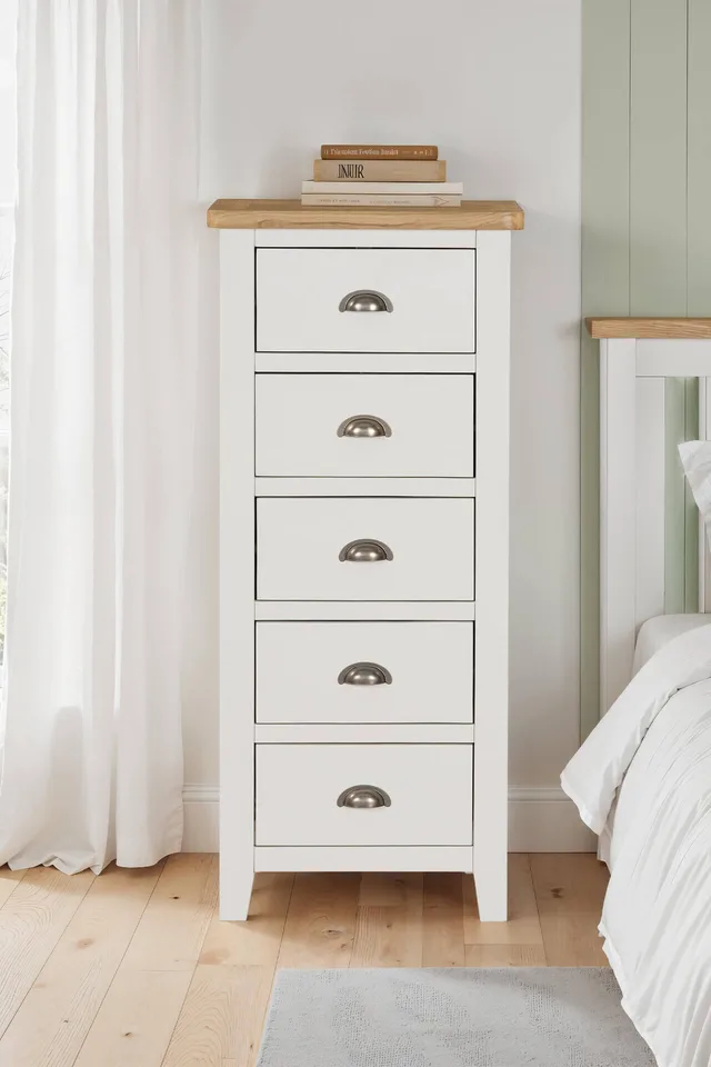 Mellor Narrow Chest 5 Drawer - Cashmere