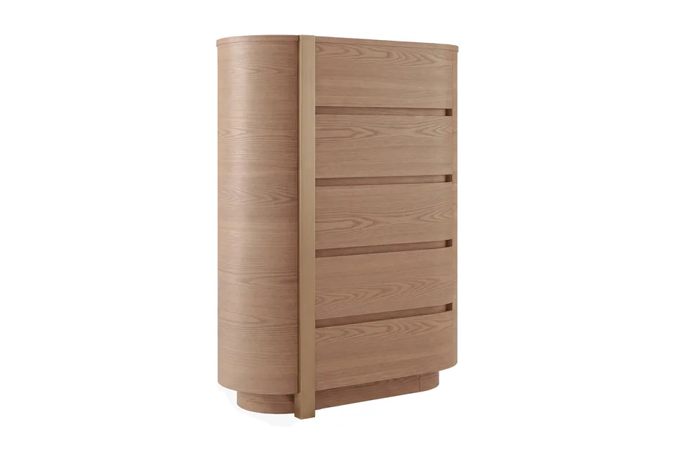 Portia Tall Chest 5 Drawer - Natural