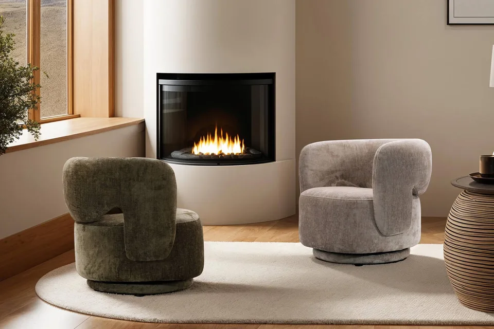 Koa Swivel Accent Chair - Olive