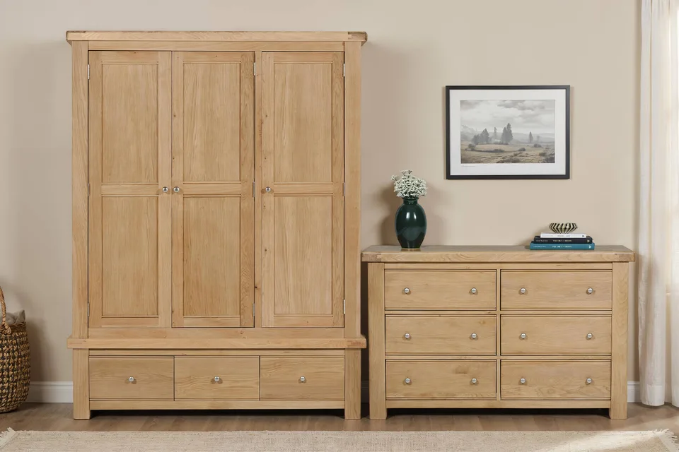 Delaney Wardrobe - 3 Door - Oak