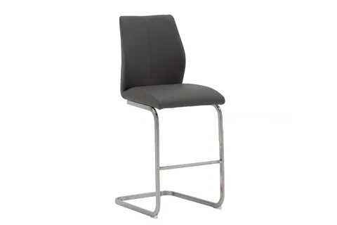Irma Counter Stool - Brushed Steel Grey