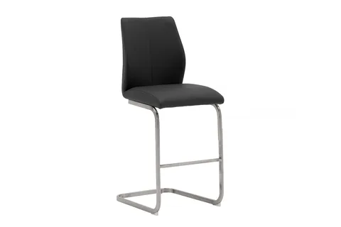 Irma Counter Stool - Brushed Steel Black