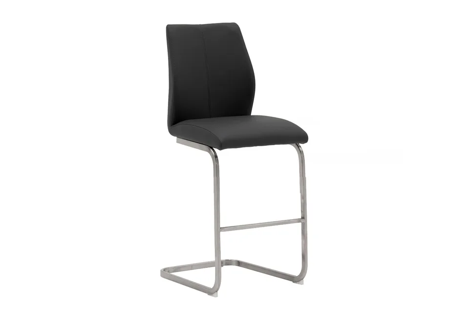 Irma Counter Stool - Brushed Steel Black
