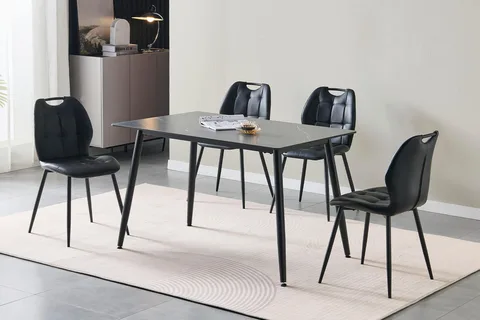 Alva PU Dining Chair - Black