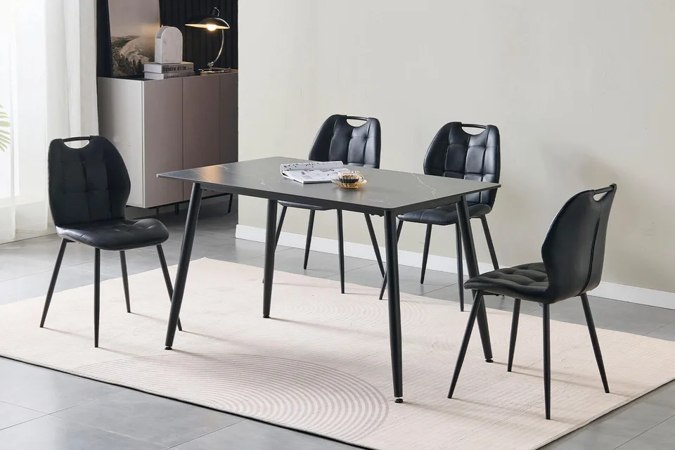 Alva PU Dining Chair - Black