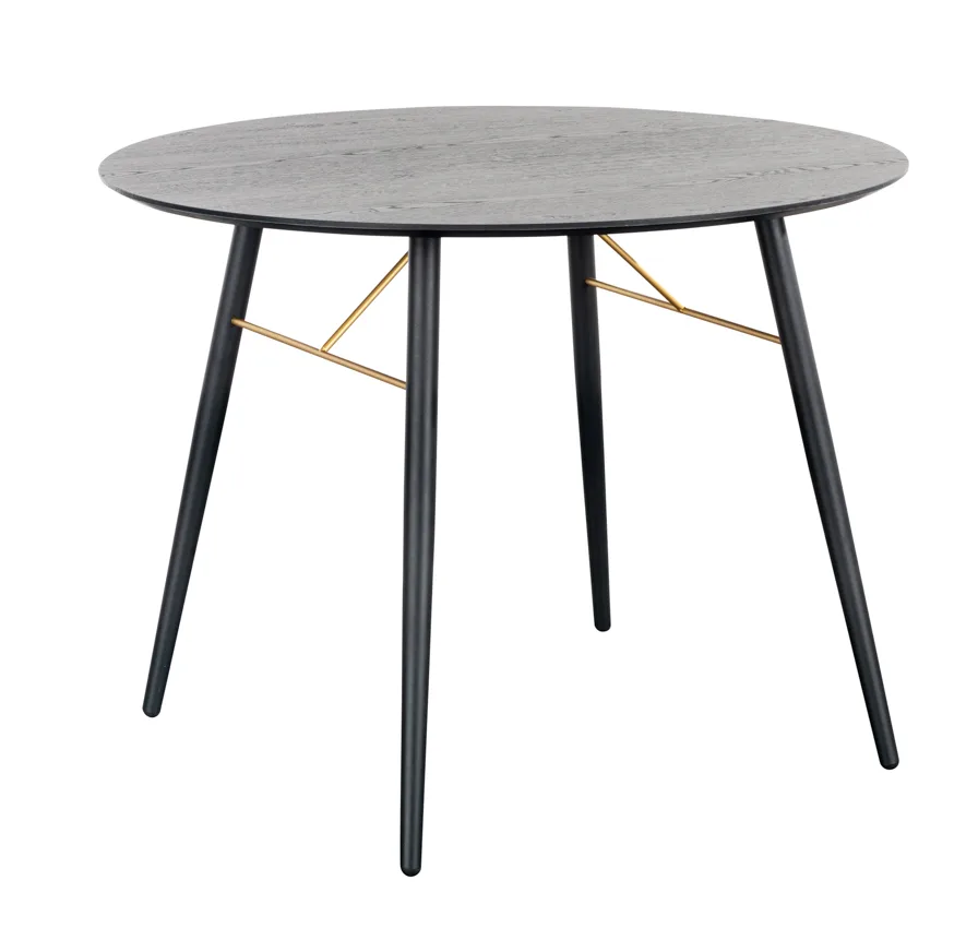 Barcelona Round Dining Table - 1000 / Black and Copper