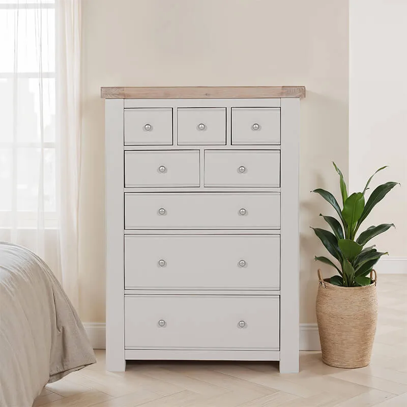 Doune Tall Chest 8 Drawer - Taupe