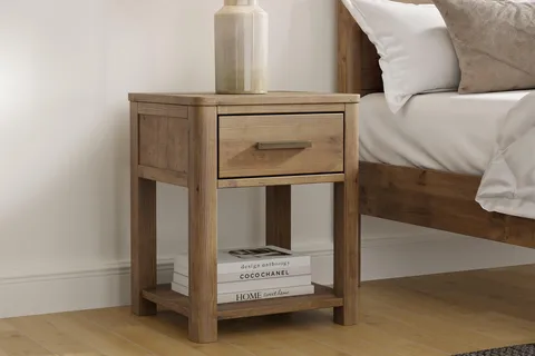 Inola Bedside Table 1 Drawer - Cashew