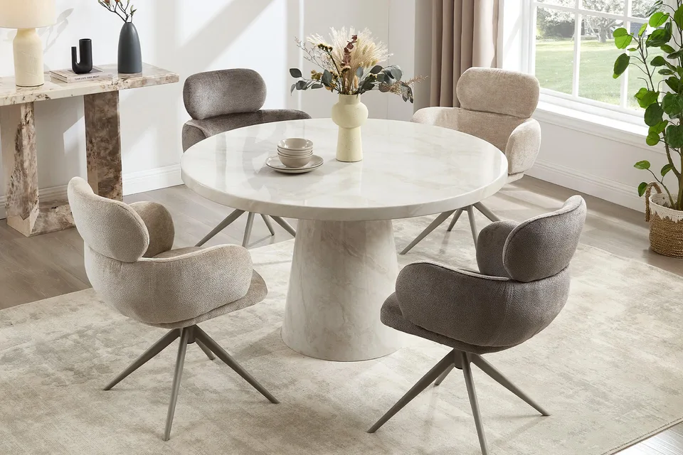 Apollo Dining Table Round - 1300 / Taupe