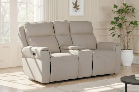 Russo 2 Seater with Console Electric Recliner - Stone