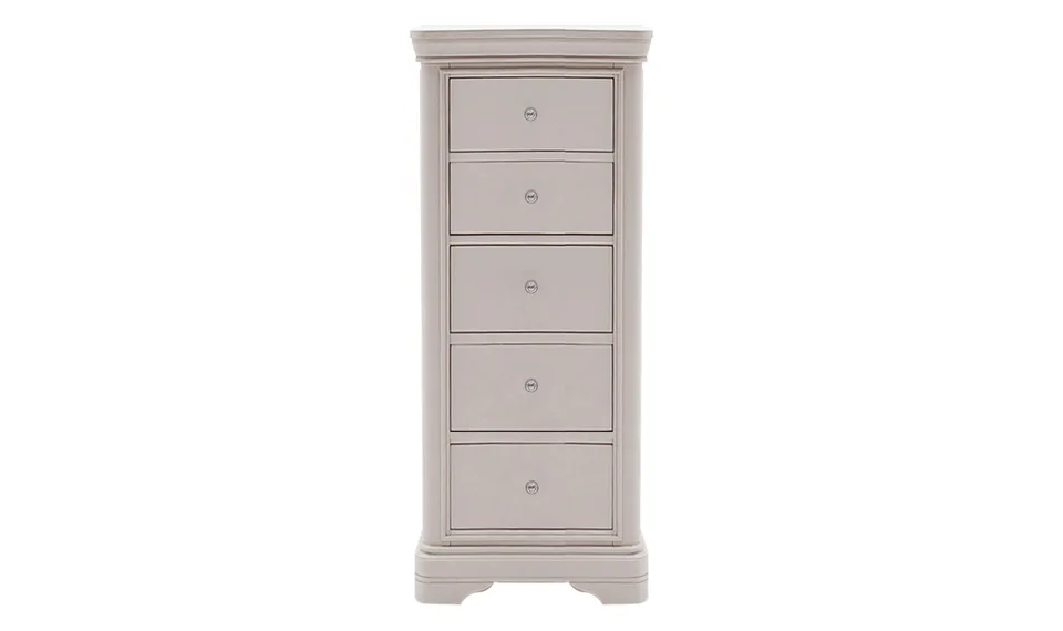 Mabel Tall Chest - 5 Drawer - Taupe