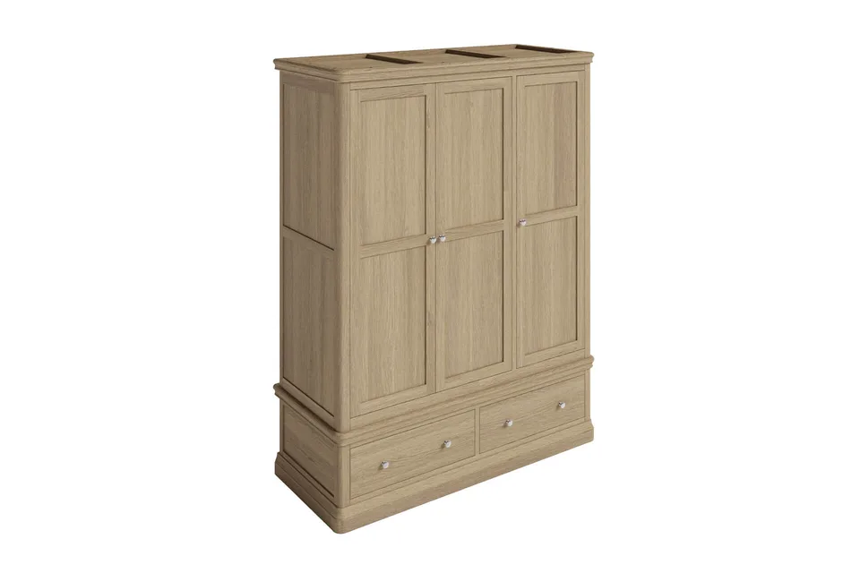 Dursey Wardrobe - 3 Door - 2 Drawer - Natural