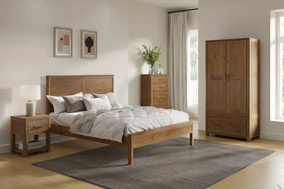 Inola Wardrobe 2 Door 1 Drawer - Cashew