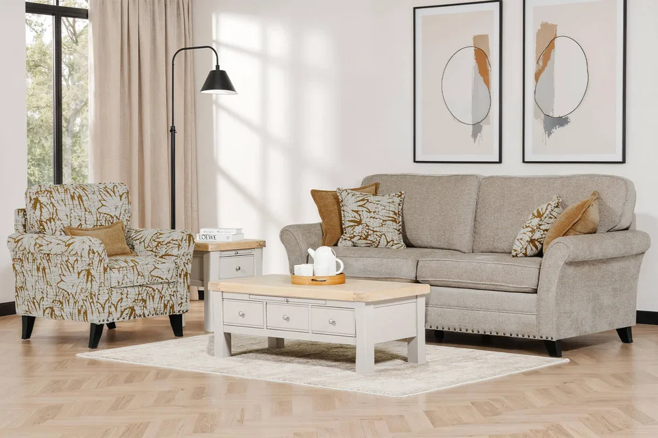 Pippa 3 Seater Fixed - Mink