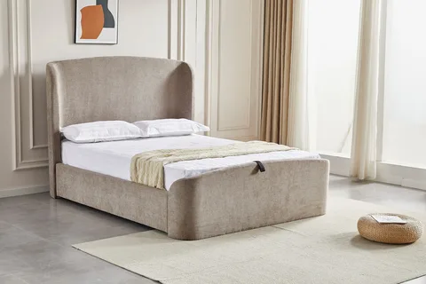 Blaire Ottoman Bed - 4ft6 / Beige