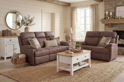 Langston 3 Seater Fixed - Brown