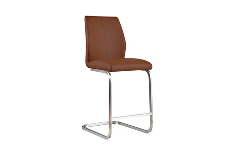 Irma Counter Stool - Brushed Steel Tan