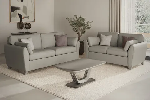 Cantrell 2 Seater Fixed - Light Grey