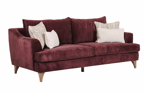 Fletcher 3 Seater Fixed - Wine