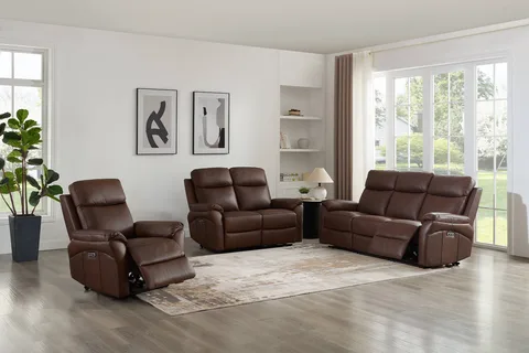 Nardo 3 Seater Electric Recliner - Brown