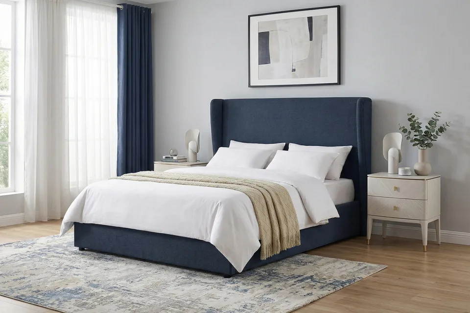 Margot Ottoman Bed - 5ft / Navy