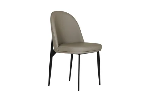 Valent Dining Chair Leather - Grey - NEW