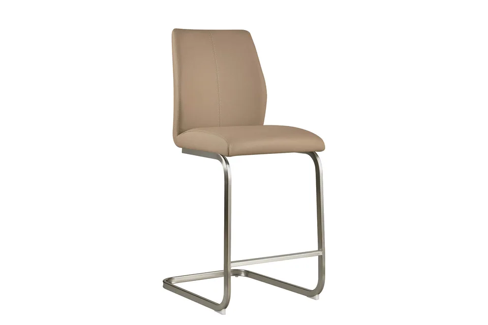 Irma Bar Chair - Brushed Steel Latte