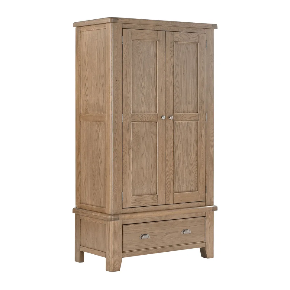 Balmoral Home Chatsworth Wardrobe - 2 Doors / Rustic Oak