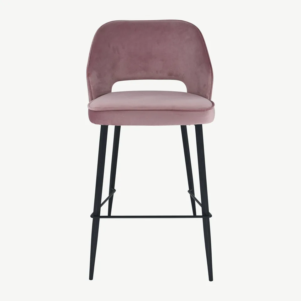 Balmoral Home Sutton Bar Stool - Pink Velvet