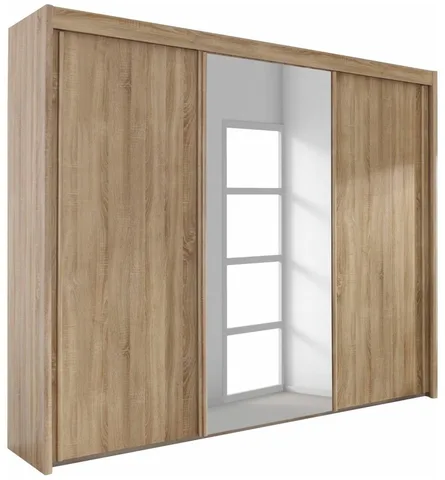 Imperial 250cm Wardrobe - Sonoma Oak / 3 Sliding Doors / 1 Centre Mirror