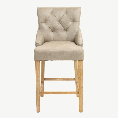 Balmoral Home Jenna Bar Stool - Mink PU with Natural Chenille