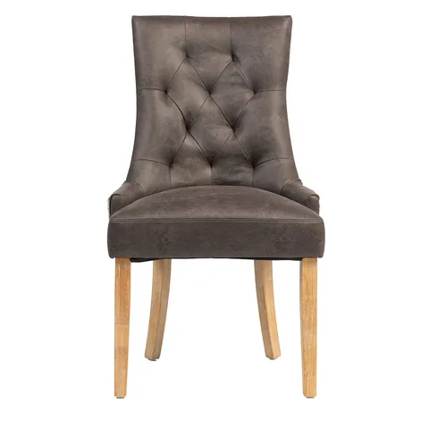 Balmoral Home Jenna Dining Chair - Nutmeg PU with Natural Chenille