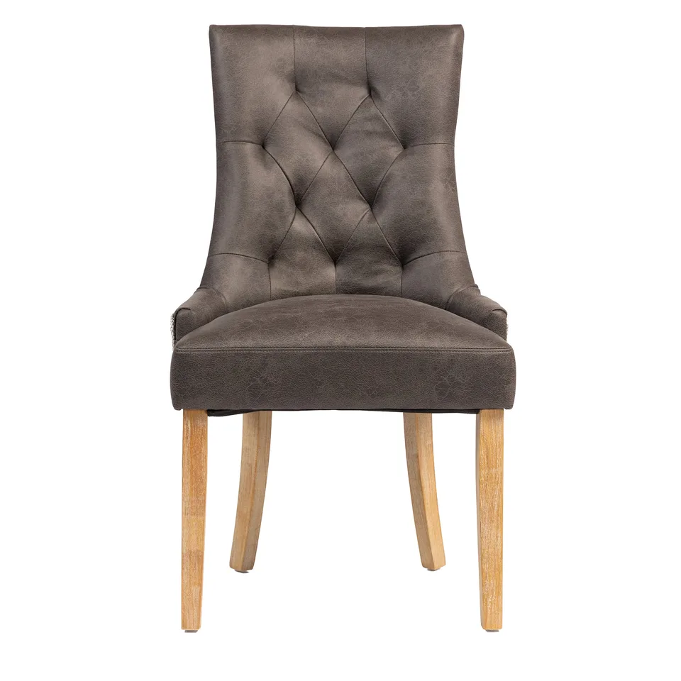 Balmoral Home Jenna Dining Chair - Nutmeg PU with Natural Chenille