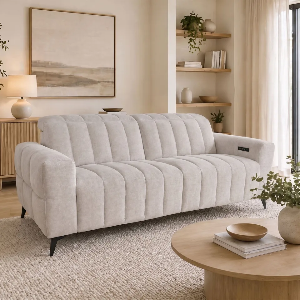 Balmoral Home Samson Reclining Seating - 3 Seater (2 Over 2) / Beige Fabric