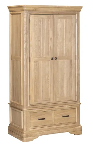 Honey B Oslo Wardrobe - Light Oak / 2 Doors / 2 Drawers