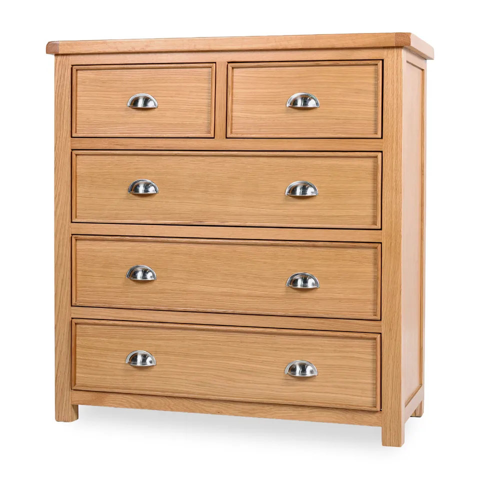 Honey B Newbury Chest of Drawers - Light Oak / 5 Drawers
