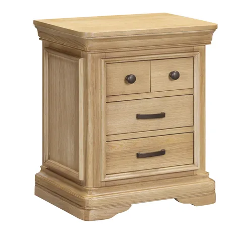 Honey B Oslo Bedside Locker - Light Oak / 4 Drawers