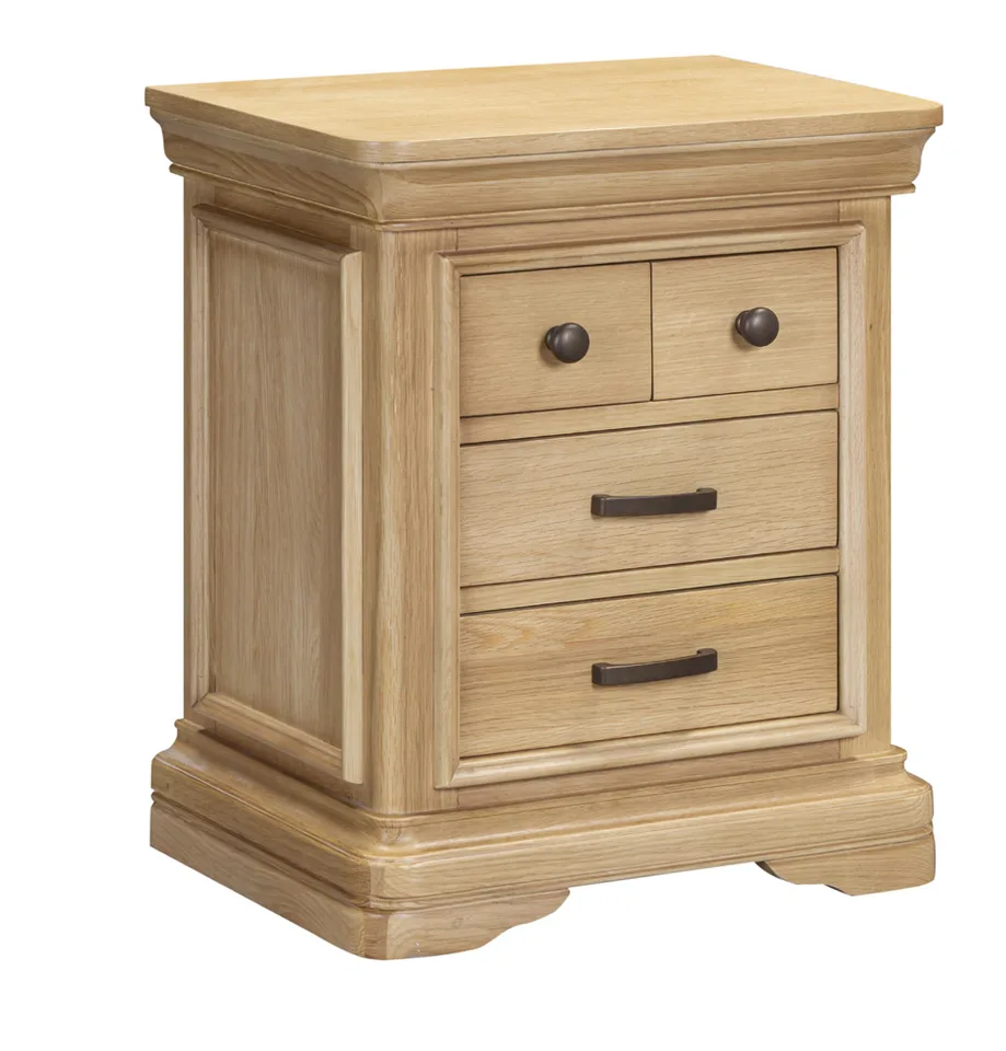 Honey B Oslo Bedside Locker - Light Oak / 4 Drawers