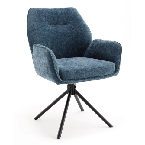 Balmoral Home Treviso Swivel Dining Chair - Blue Fabric