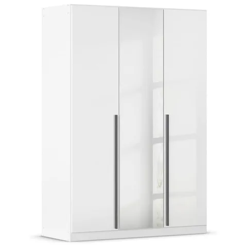Alba 136cm Wardrobe - Alpine White / 3 Hinged Doors / 1 Mirror
