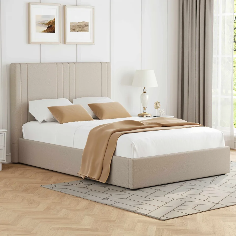 Balmoral Home Willow Ottoman Bed - King (5ft) / Beige Fabric