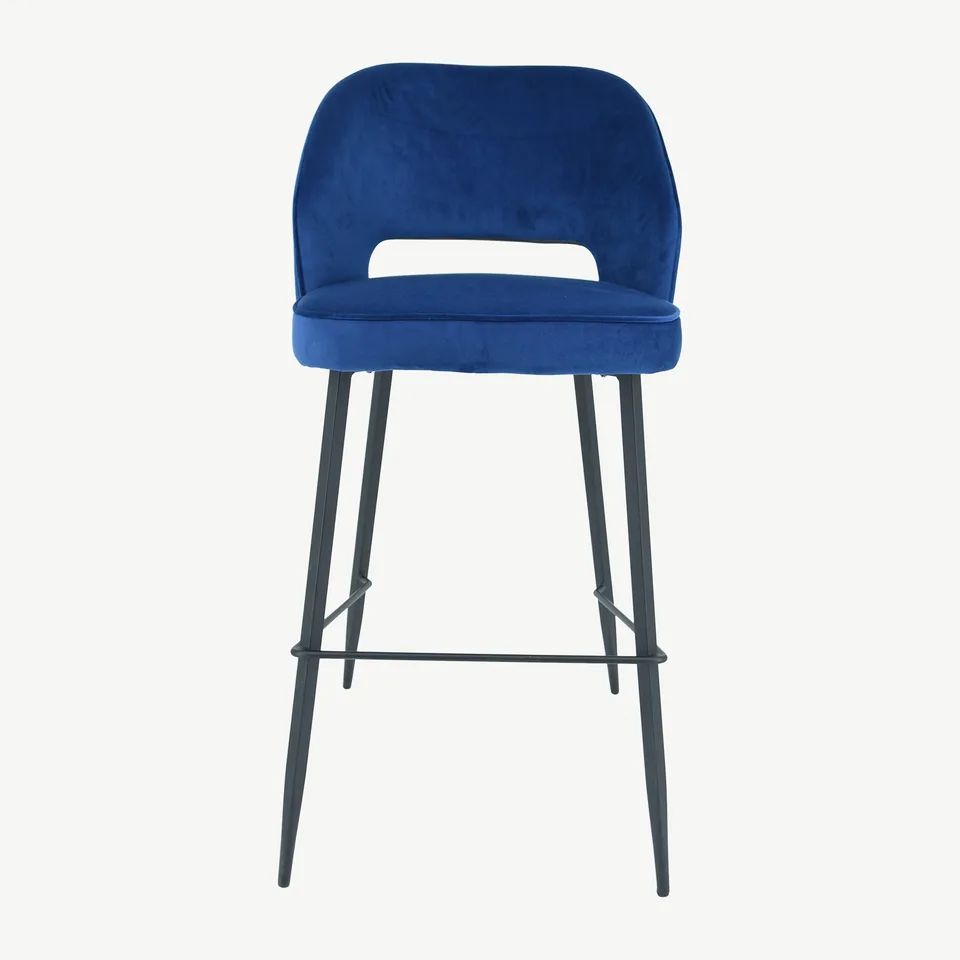 Balmoral Home Sutton Bar Stool - Navy Velvet