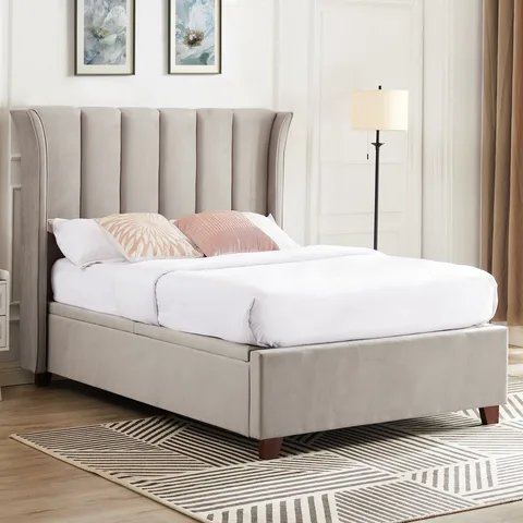 Balmoral Home Mia Ottoman Bed - King (5ft) / Taupe Velvet