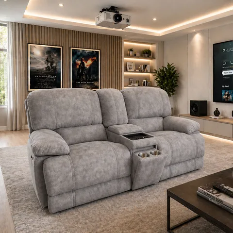 Balmoral Home Belford Reclining Seating - 2 Seater Console / Grey Fabric