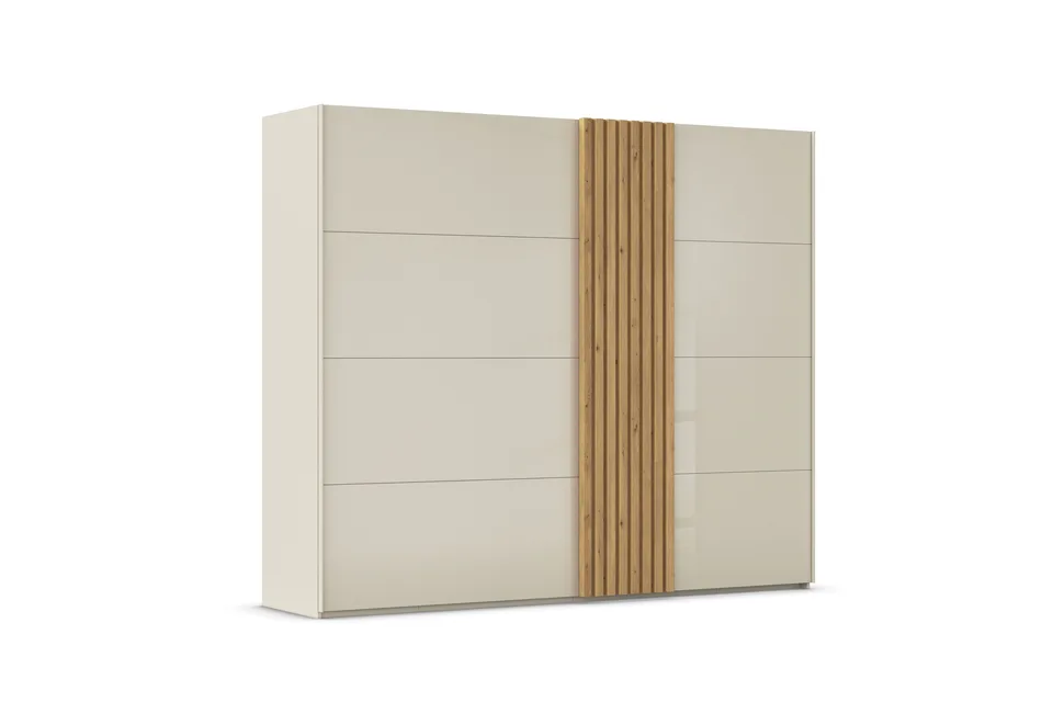 Tegio 262cm Wardrobe - Champagne&Wild Oak / 2 Sliding Glass Doors