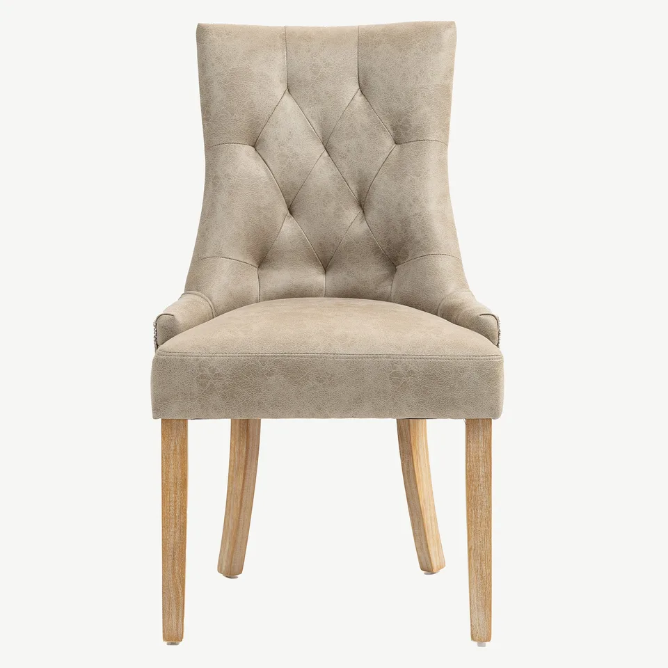 Balmoral Home Jenna Dining Chair - Mink PU with Natural Chenille