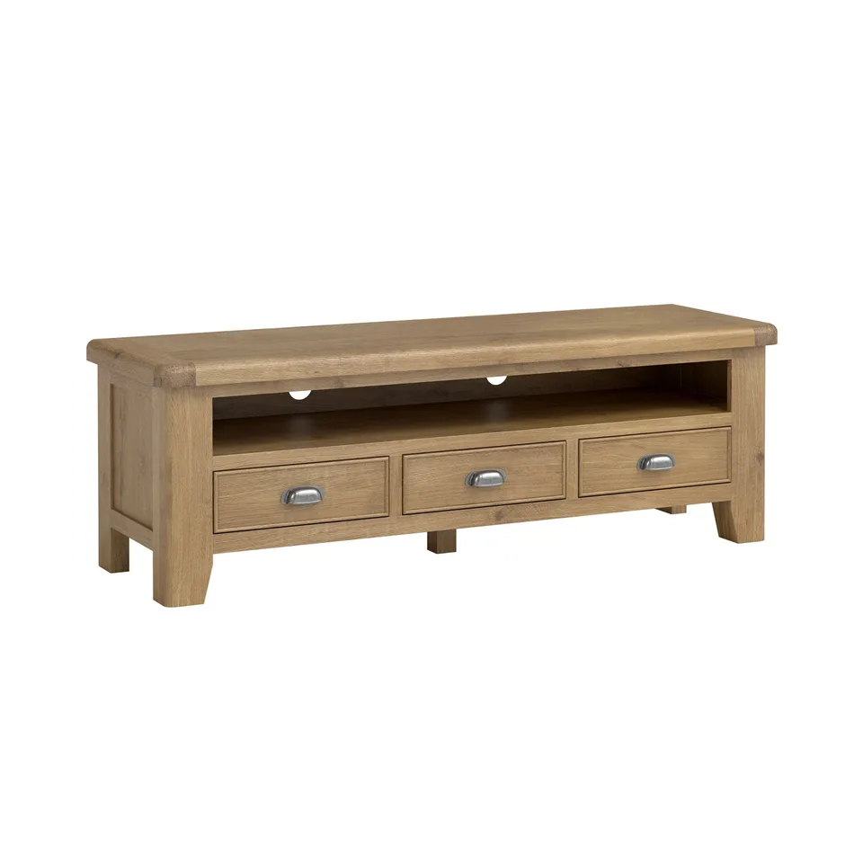 Balmoral Home Chatsworth Large TV Unit - Rustic Oak